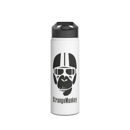 StrangeMunkey Stainless Steel Water Bottle, Standard Lid WHITE