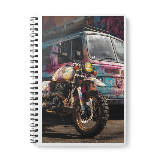 Vibrant Graffiti Wirobound Notebook, Ideal for Artists, Note-Takers, School, Gifts, Daily Journaling