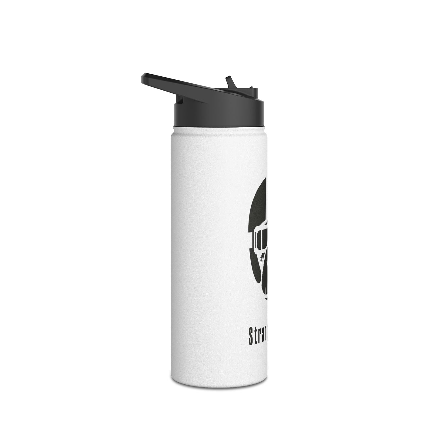 StrangeMunkey Stainless Steel Water Bottle, Standard Lid WHITE