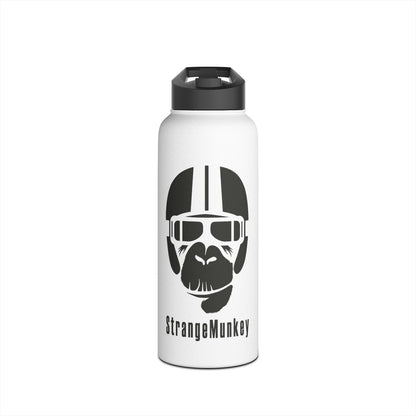 StrangeMunkey Stainless Steel Water Bottle, Standard Lid WHITE