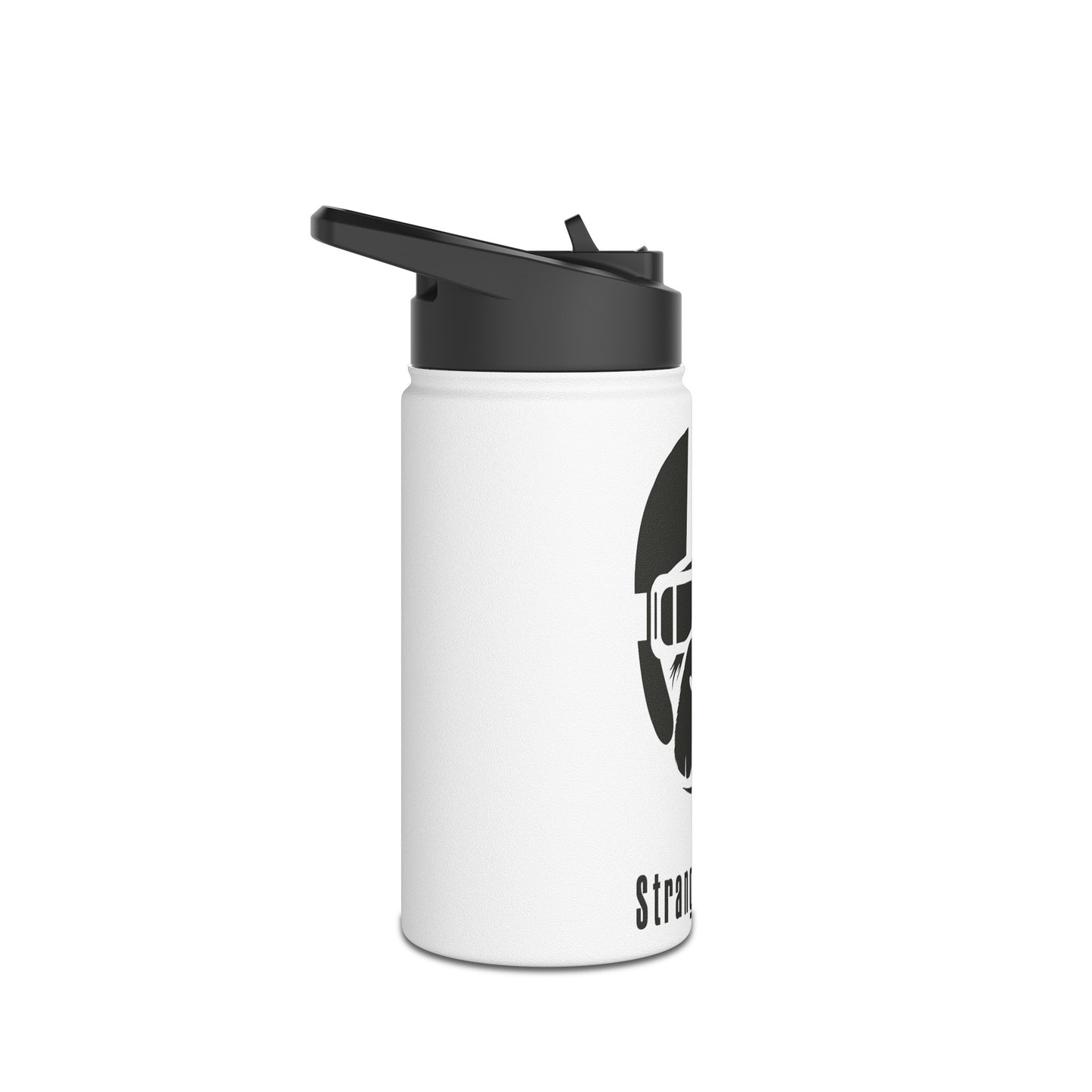 StrangeMunkey Stainless Steel Water Bottle, Standard Lid WHITE