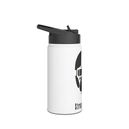 StrangeMunkey Stainless Steel Water Bottle, Standard Lid WHITE